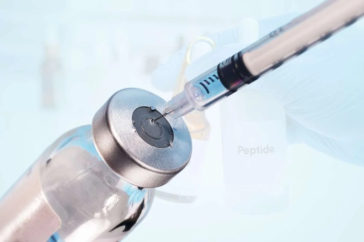 Peptide therapy vial and syringe — advanced regenerative medicine at Bregman Foot, Ankle & Nerve Center